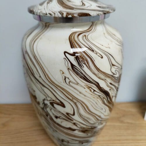 Brown & Cream Marble Swirl Adult Urn