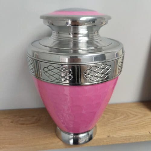 Candy Pink & Chrome Adult Urn