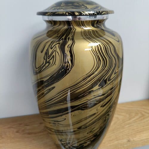 Gold & Black Swirl Adult Urn